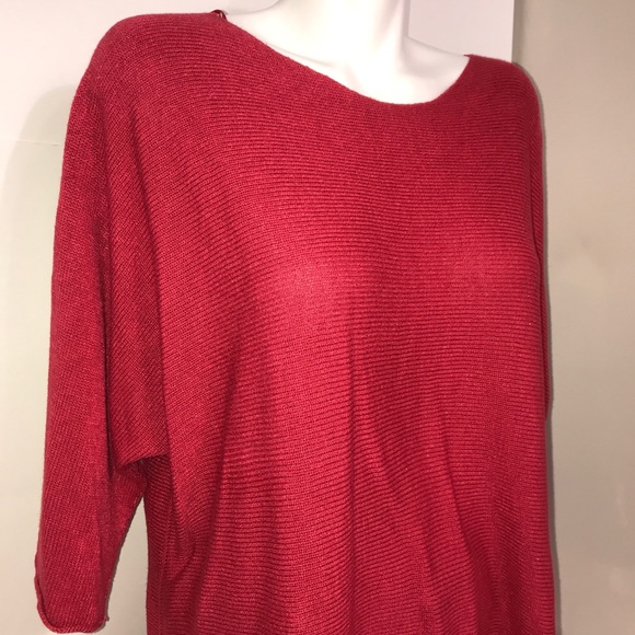 Isabella D. Ruby Red Sparkle Modal Long Sleeve Top - Picture 9 of 11